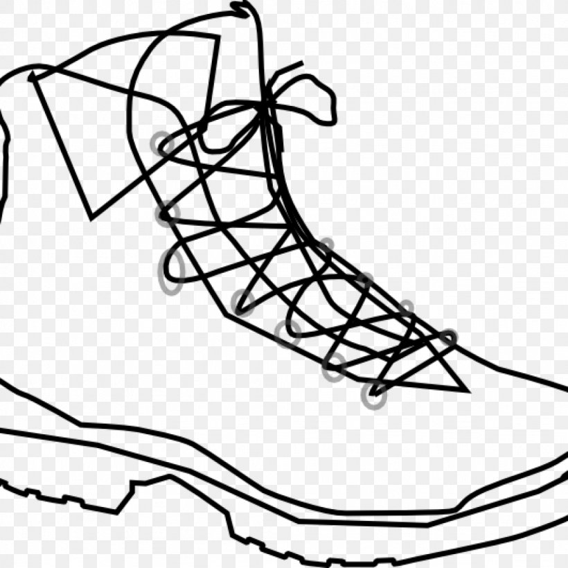 Hiking Boot Cowboy Boot Clip Art, PNG, 1024x1024px, Hiking Boot, Area, Black, Black And White, Boot Download Free