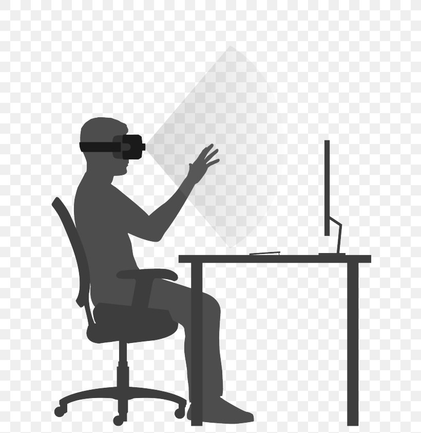 Virtual Reality Headset Leap Motion Head-mounted Display Clip Art, PNG, 650x842px, Virtual Reality, Augmented Reality, Black And White, Chair, Computer Hardware Download Free