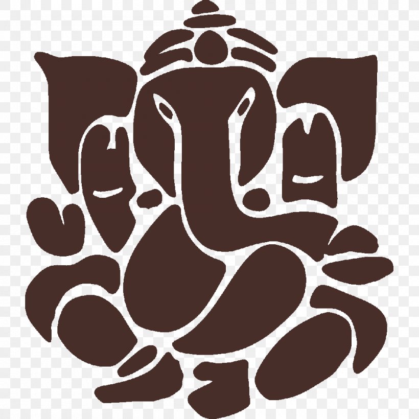 Ganesha Mahadeva Clip Art Sticker Ganesh Chaturthi, PNG, 1000x1000px, Ganesha, Black And White, Chaturthi, Decal, Deity Download Free