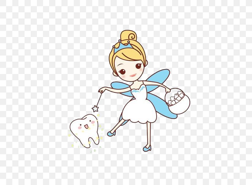Tooth Fairy Drawing Illustration, PNG, 600x600px, Watercolor, Cartoon,  Flower, Frame, Heart Download Free