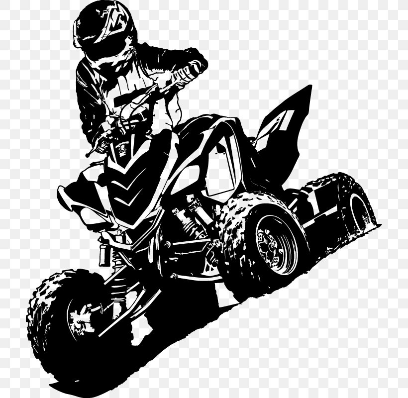 All-terrain Vehicle Motorcycle Helmets Tattoo Sticker, PNG, 716x800px, Allterrain Vehicle, All Terrain Vehicle, Automotive Design, Automotive Tire, Black And White Download Free