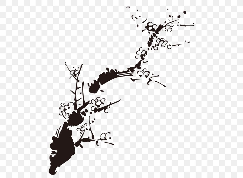 Ink Wash Painting Download Illustration, PNG, 500x600px, Ink Wash Painting, Art, Black And White, Branch, Drawing Download Free