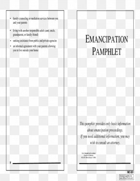 Pamphlet - Emancipation Of Minors Court Child Custody PNG