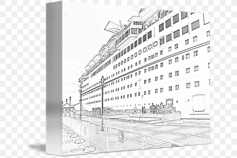 Cruise Ship Naval Architecture Facade, PNG, 650x547px, Cruise Ship, Architecture, Artwork, Black And White, Building Download Free