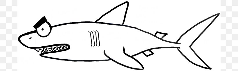 Shark Drawing Cartoon Clip Art, PNG, 700x248px, Shark, Area, Art, Artwork, Black Download Free