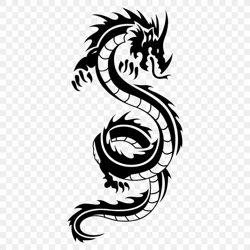 Wall Decal Sticker Mural, PNG, 1600x1600px, Wall Decal, Adhesive, Art, Black And White, Chinese Dragon Download Free