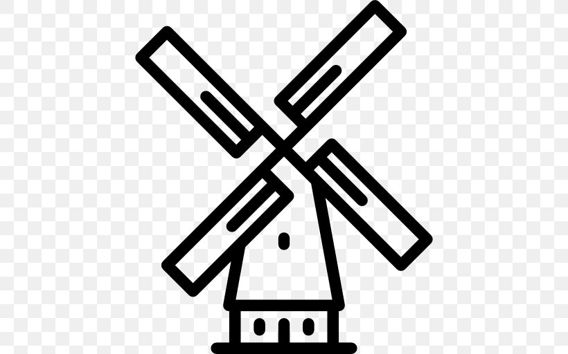 Windmill Clip Art, PNG, 512x512px, Mill, Black, Black And White, Brand, Drawing Download Free