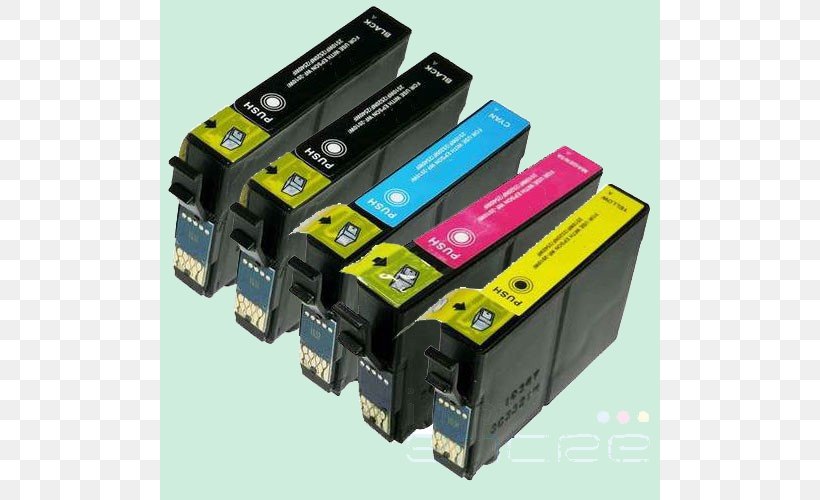 Ink Cartridge Epson Printer Hewlett-Packard, PNG, 500x500px, Ink Cartridge, Black, Canon, Color, Electronic Component Download Free