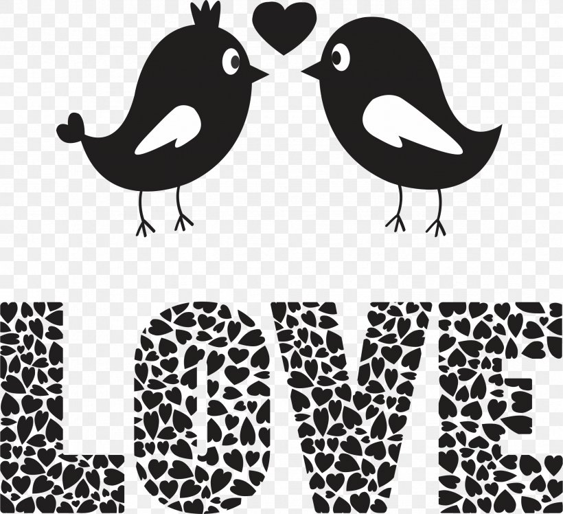 Throw Pillows Valentine's Day Cushion Love, PNG, 2364x2158px, Pillow, Beak, Bird, Black And White, Couple Download Free