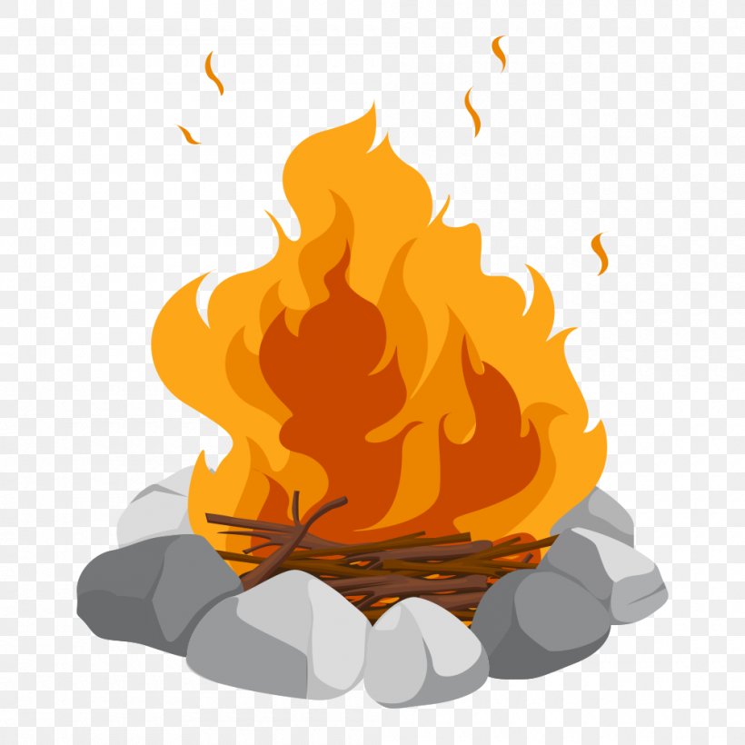 Campfire Cartoon Bonfire Clip Art, PNG, 1000x1000px, Campfire, Bonfire, Camping, Cartoon, Drawing Download Free