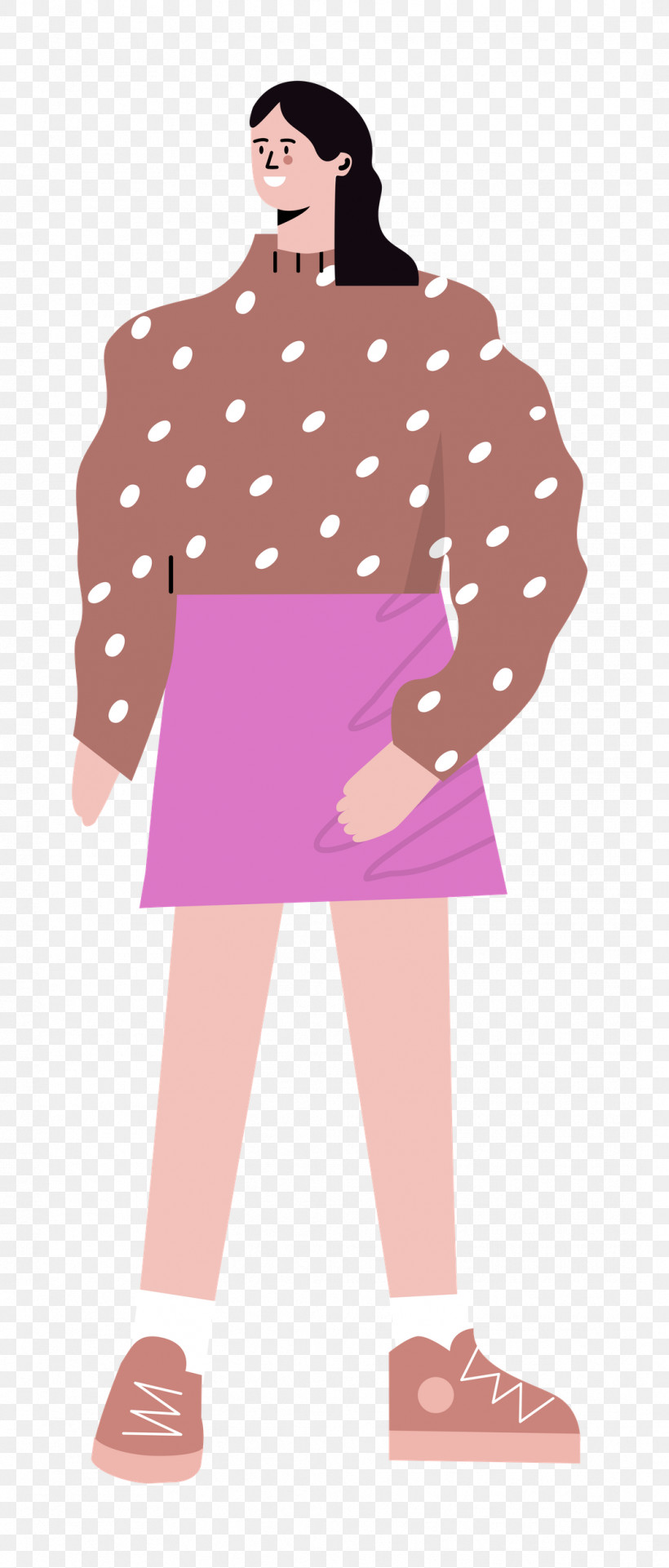 Standing Skirt Woman, PNG, 1067x2500px, Standing, Cartoon, Color, Drawing, Halftone Download Free