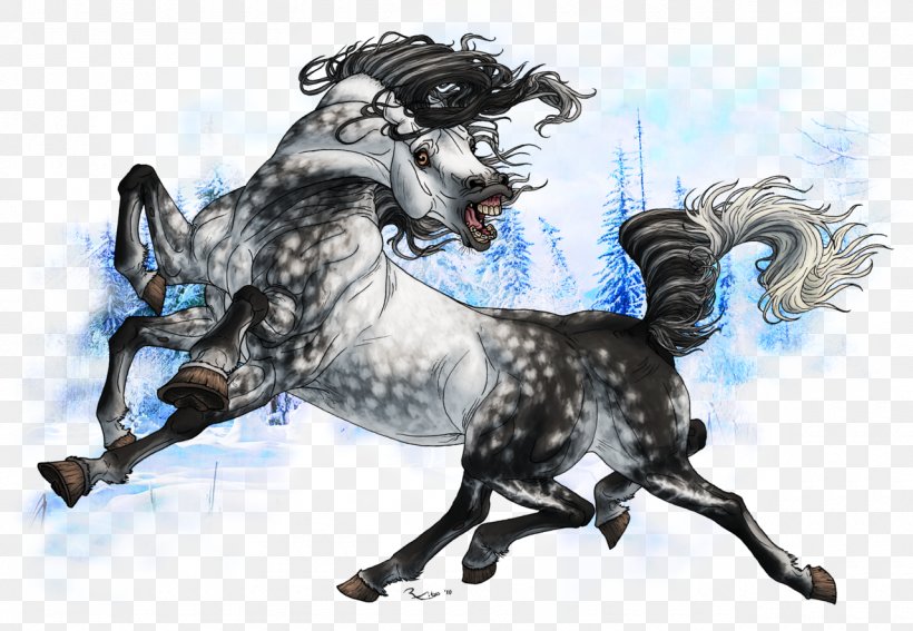 Horse Unicorn Legendary Creature Hippogriff Criatura Imaginaria, PNG, 1280x886px, Watercolor, Cartoon, Flower, Frame, Heart Download Free