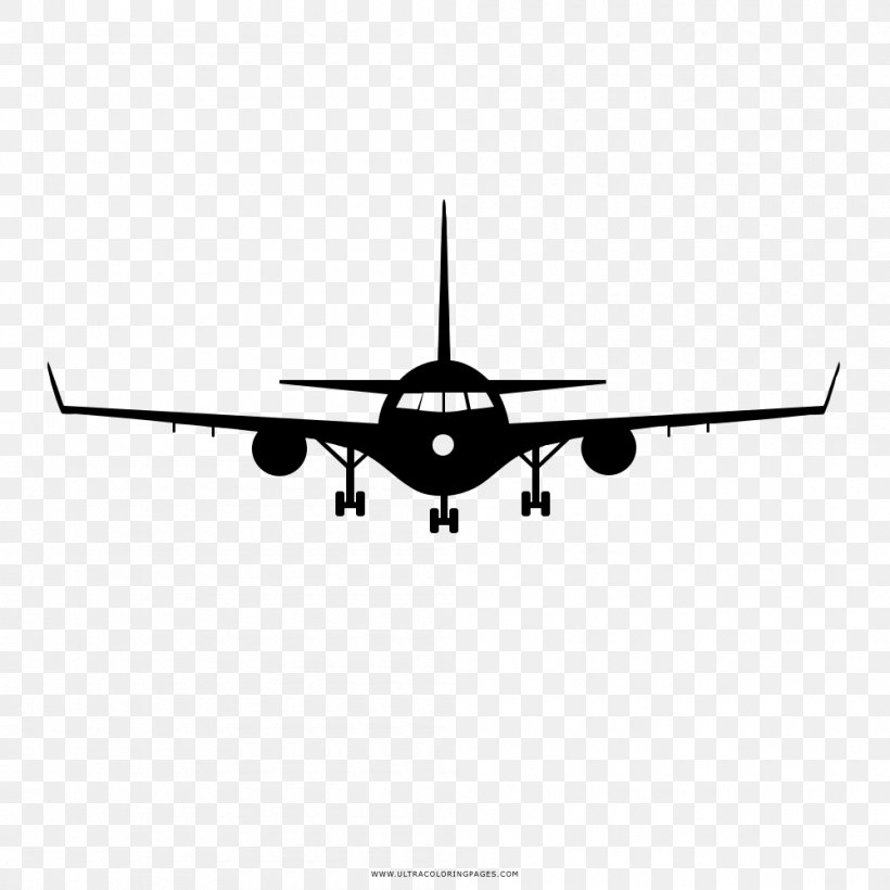 Narrow-body Aircraft Airplane Black And White Drawing Coloring Book, PNG, 1000x1000px, Narrowbody Aircraft, Aerospace Engineering, Air Transportation, Air Travel, Aircraft Download Free