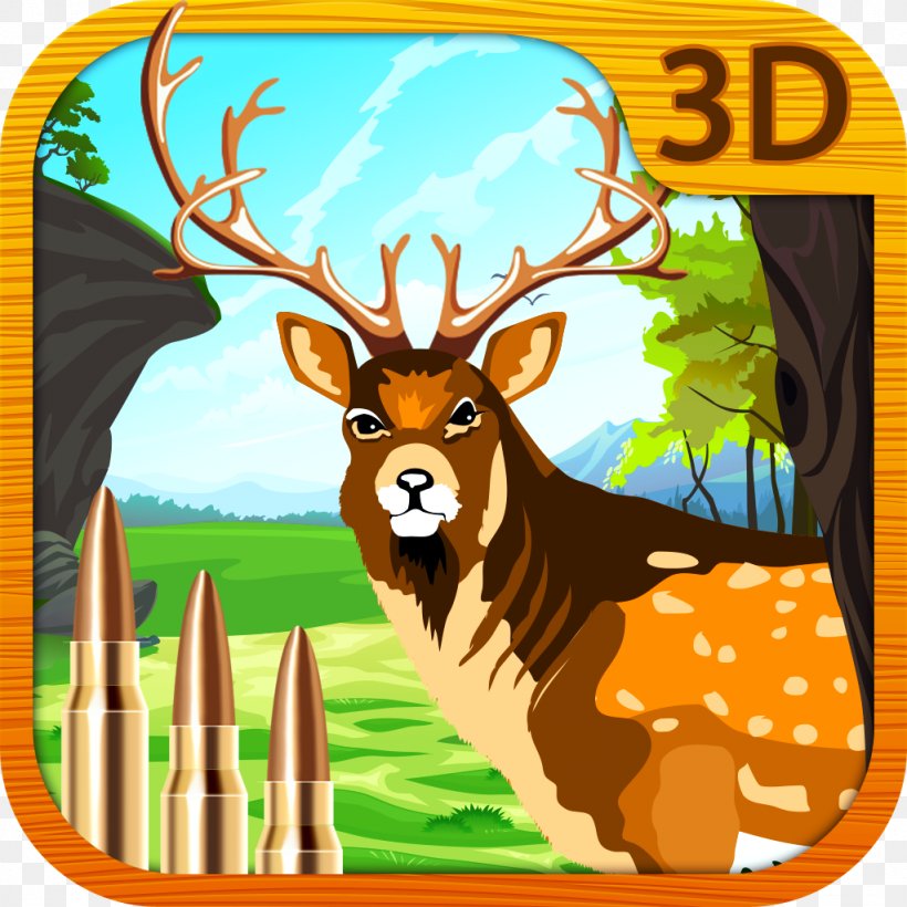 Reindeer Hunting Mobile Game Wildlife, PNG, 1024x1024px, Reindeer, Antler, Deer, Fauna, Game Download Free