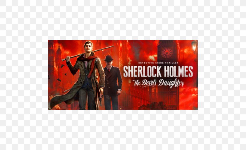 Sherlock Holmes: The Devil's Daughter Sherlock Holmes: Crimes & Punishments Video Game Bigben Interactive, PNG, 500x500px, 2016, Sherlock Holmes Crimes Punishments, Action Figure, Adventure Game, Advertising Download Free