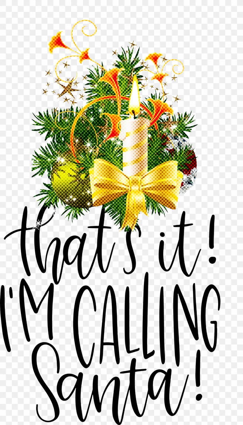 Calling Santa Santa Christmas, PNG, 1719x3000px, Calling Santa, Black, Black Screen Of Death, Christmas, Floral Design Download Free