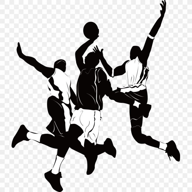 Basketball Player Athlete Sport Silhouette, PNG, 1000x1000px, Basketball, Athlete, Ball, Basketball Court, Basketball Player Download Free