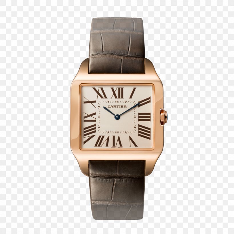 Cartier Santos Dumont Mechanical Watch Jewellery, PNG, 1000x1000px, Cartier, Alberto Santosdumont, Beige, Brand, Brown Download Free