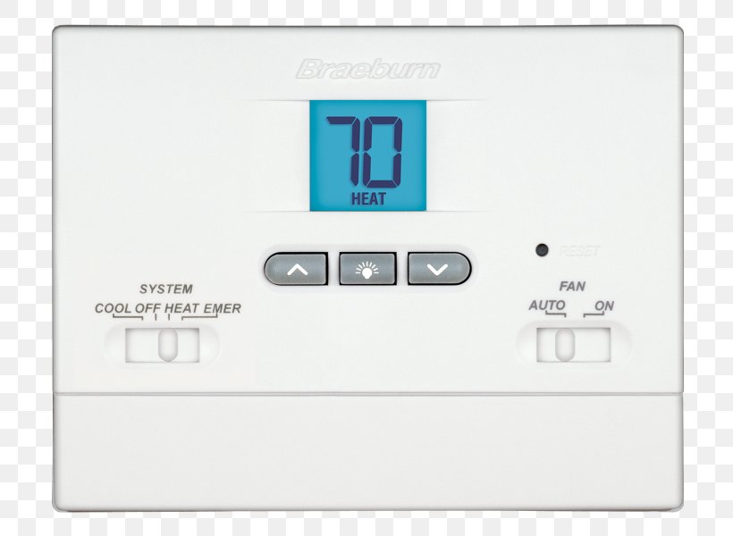 Programmable Thermostat Braeburn 1000NC Braeburn 1220NC Lux Products, PNG, 800x600px, Thermostat, Brand, Electronics, Energy Recovery Ventilation, Fan Download Free