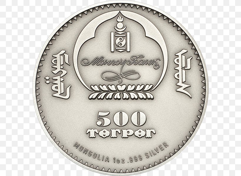 Silver Coin Mongolian Tögrög Silver Coin, PNG, 600x600px, Coin, Commemorative Coin, Currency, Dollar, Gold Coin Download Free