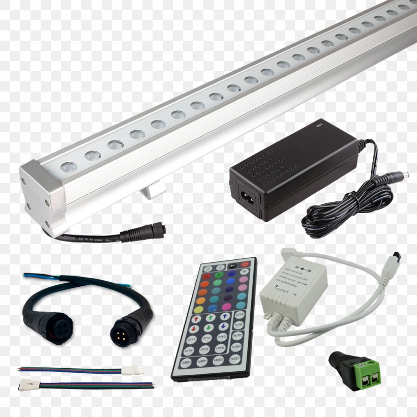 Light-emitting Diode Wallwasher LED Strip Light Remote Controls, PNG, 1000x1000px, Light, Computer Accessory, Electric Potential Difference, Electronic Component, Electronic Device Download Free