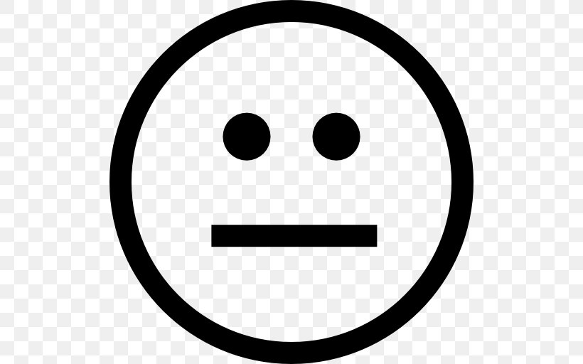 Neutral Face, PNG, 512x512px, Smiley, Area, Black And White, Drawing, Emoticon Download Free