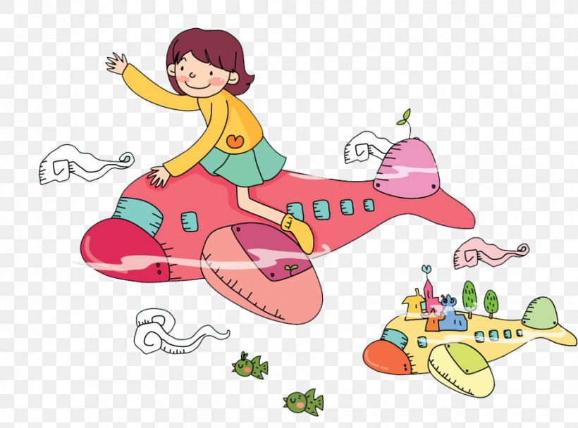 Airplane Flight Cartoon, PNG, 940x697px, Watercolor, Cartoon, Flower,  Frame, Heart Download Free