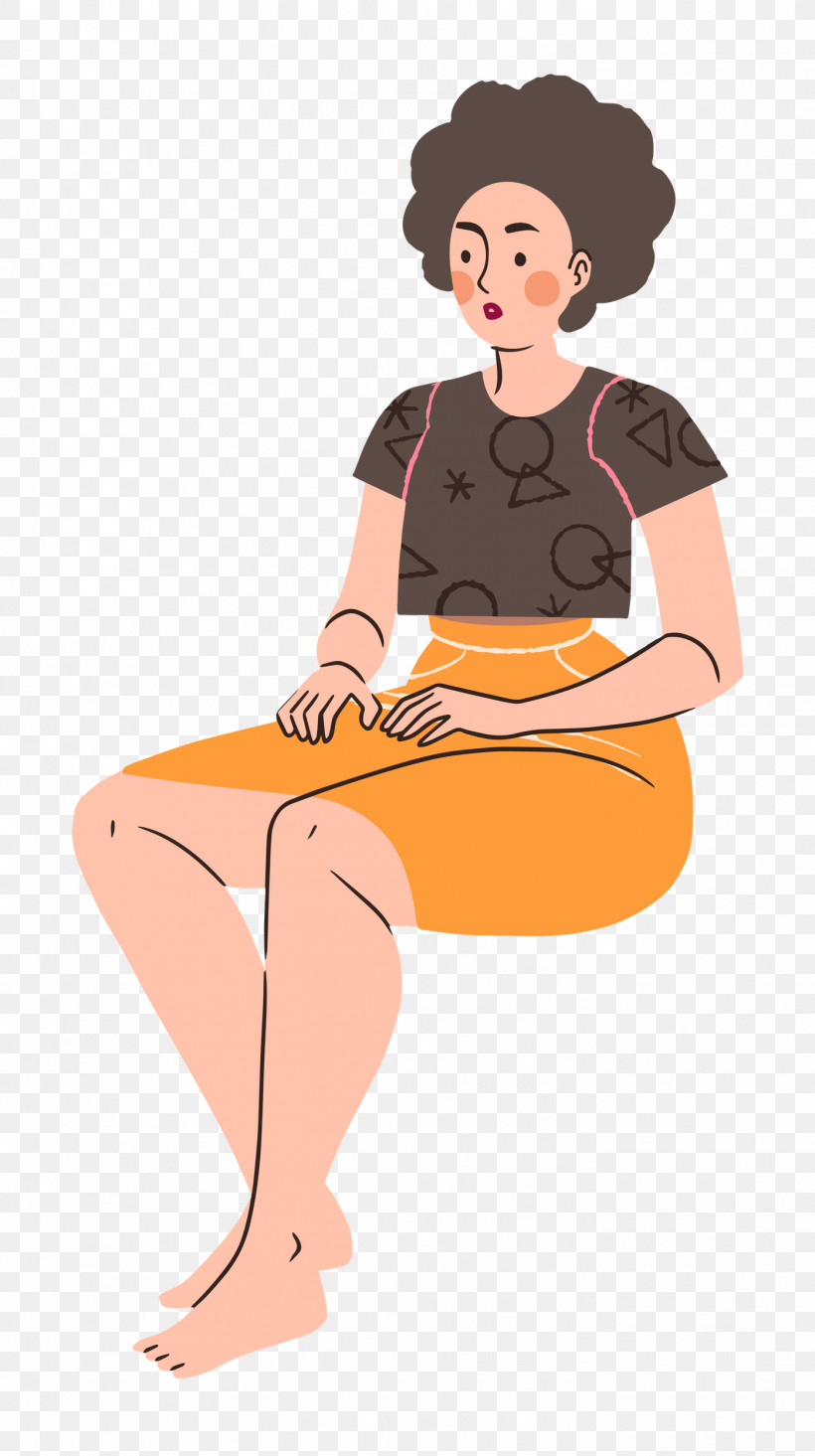Sitting Girl Woman, PNG, 1399x2500px, Sitting, Abdomen, Cartoon, Girl, Human Body Download Free