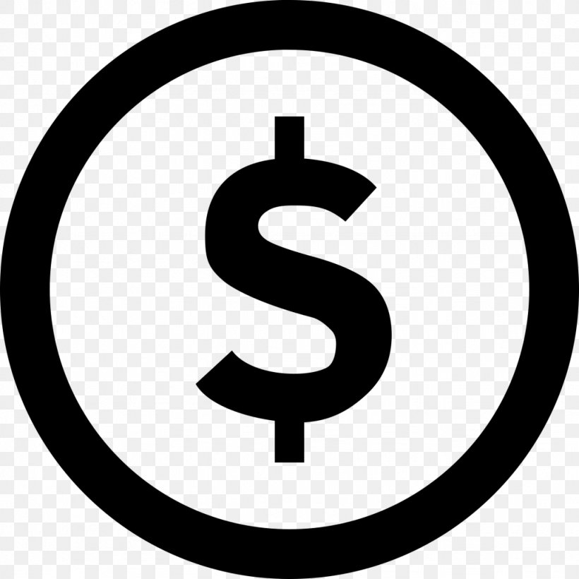Dollar Sign United States Dollar, PNG, 1024x1024px, Dollar Sign, Area, Black And White, Brand, Chart Download Free