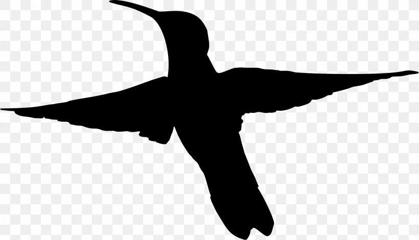 Hummingbird Silhouette Clip Art, PNG, 2298x1319px, Bird, Beak, Black And White, Drawing, Duck Download Free