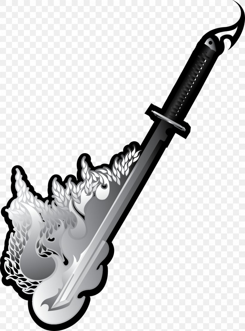 Knife Katana Samurai, PNG, 1050x1417px, Knife, Black And White, Cold Weapon, Japanese Sword, Katana Download Free