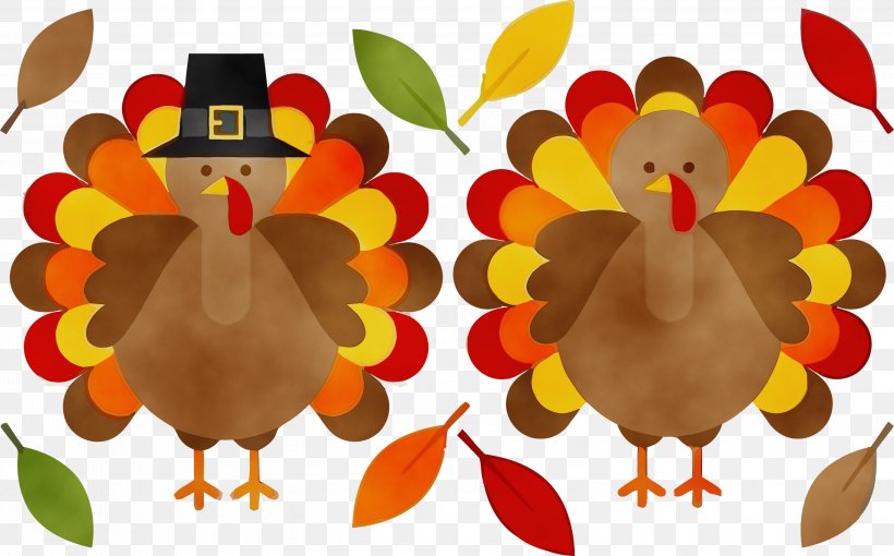 Thanksgiving, PNG, 3000x1866px, Thanksgiving Turkey, Bird, Leaf, Paint, Thanksgiving Download Free