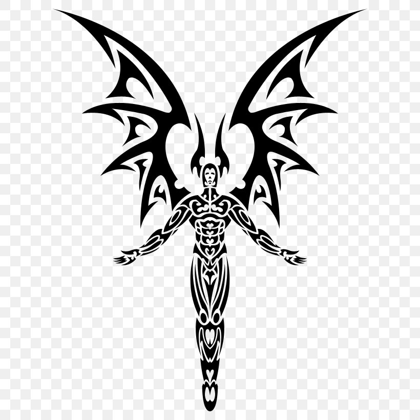 Wing Black-and-white Tattoo Stencil Symmetry, PNG, 650x820px, Wing, Blackandwhite, Stencil, Symmetry, Tattoo Download Free