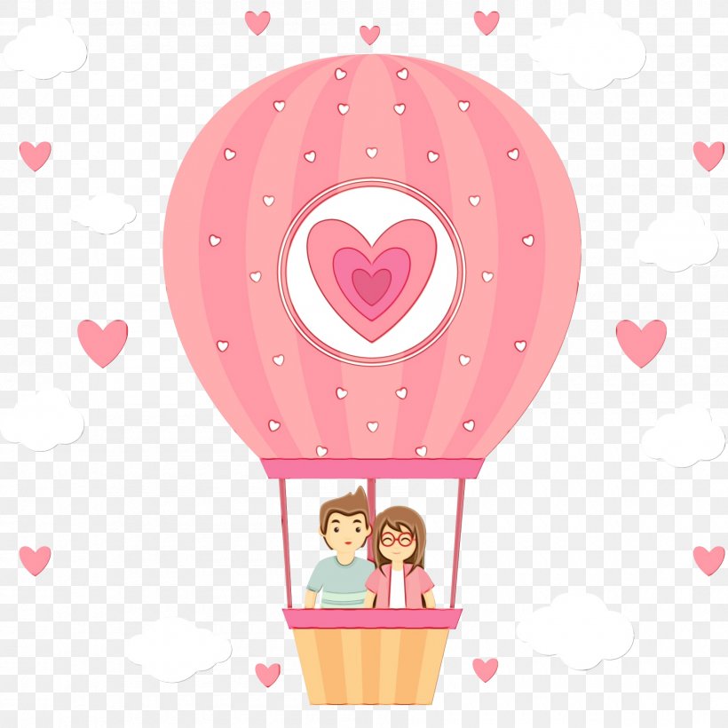 Hot Air Balloon, PNG, 1800x1800px, Watercolor, Balloon, Cartoon, Couple, Gift Download Free