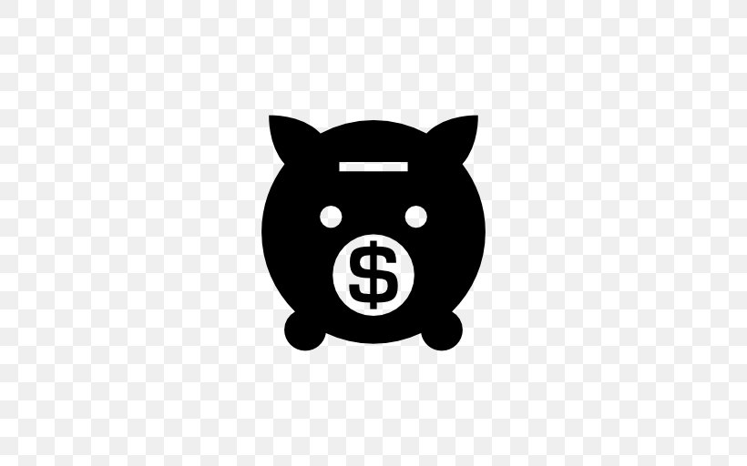 Piggy Bank Saving Money Dollar Sign, PNG, 512x512px, Piggy Bank, Bank, Black, Carnivoran, Cat Download Free