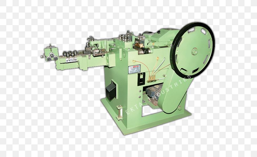 Machine Tool Ekta Nail Machine Manufacturing Wire Nail Making Machine, PNG, 670x500px, Machine Tool, Barbed Wire, Chainlink Fencing, Cylinder, Cylindrical Grinder Download Free