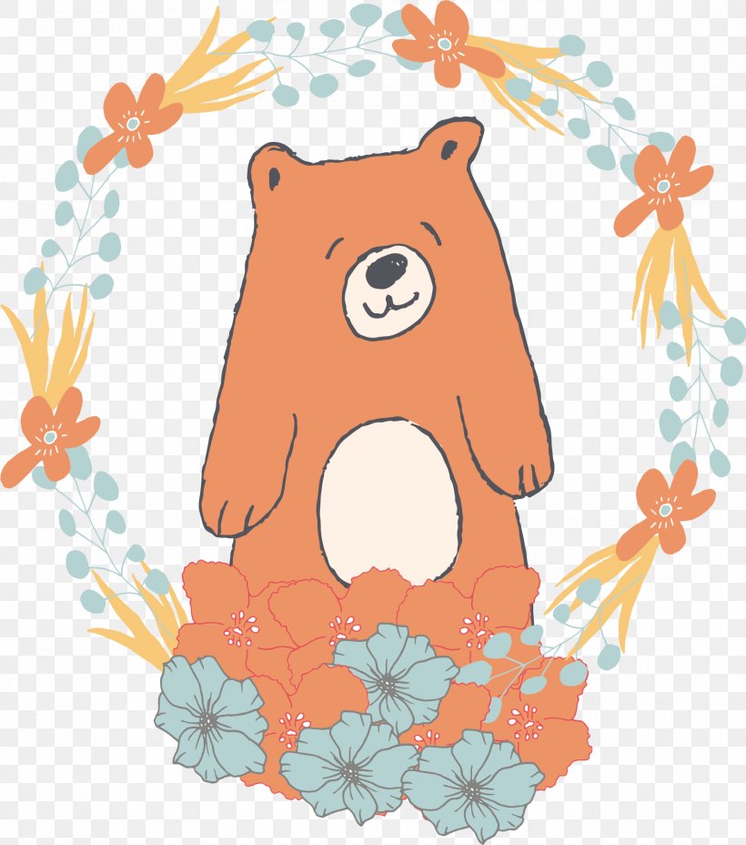Brown Bear, PNG, 1760x1993px, Watercolor, Cartoon, Flower, Frame, Heart Download Free