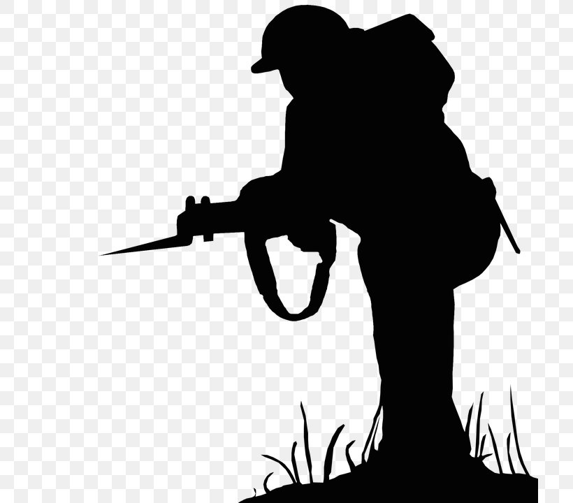 Silhouette Soldier War Military, PNG, 720x720px, Silhouette, Art, Black, Black And White, Combat Download Free