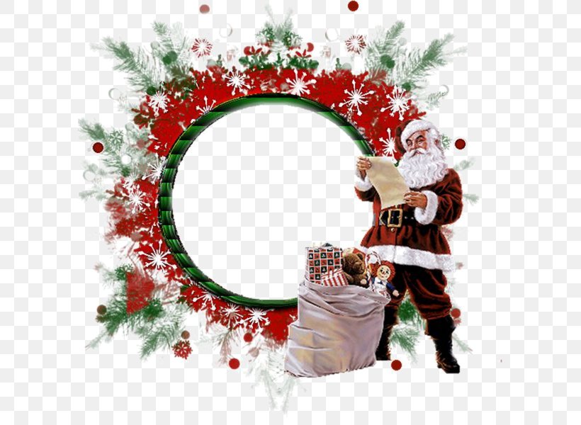 Picture Frames Santa Claus Christmas, PNG, 600x600px, Picture Frames, Christmas, Christmas Card, Christmas Decoration, Christmas Gift Download Free