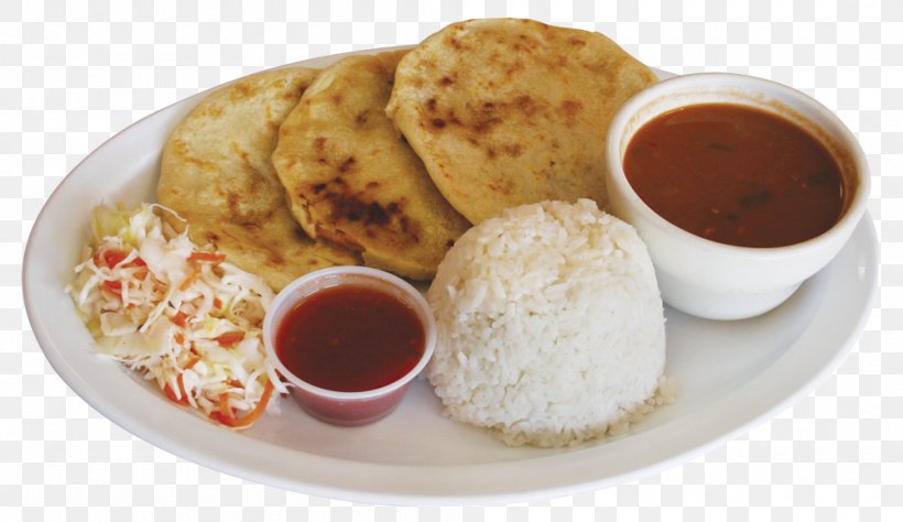 Full Breakfast Pupusa Refried Beans Rice And Beans Quesillo, PNG, 1000x579px, Full Breakfast, Breakfast, Ceviche, Cheese, Comal Download Free