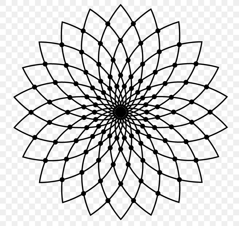Sacred Geometry Flower Nelumbo Nucifera, PNG, 765x777px, Geometry, Area, Black And White, Color, Curve Download Free
