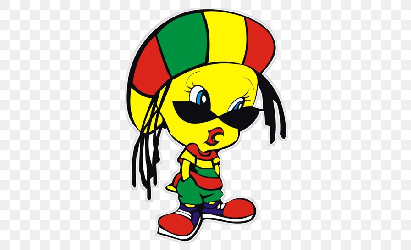 Tweety Rastafari Reggae Looney Tunes Cartoon, PNG, 500x500px, Watercolor, Cartoon, Flower, Frame, Heart Download Free