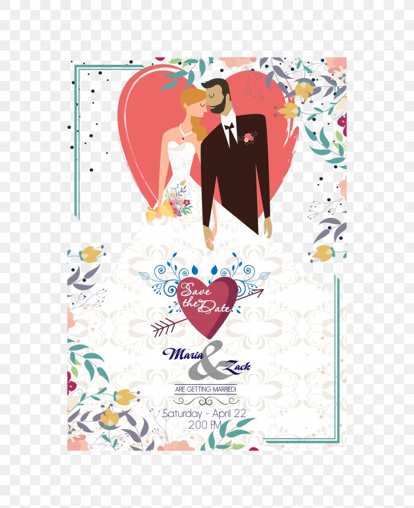 Wedding Invitation Bridegroom Marriage, PNG, 5200x6378px, Watercolor, Cartoon, Flower, Frame, Heart Download Free