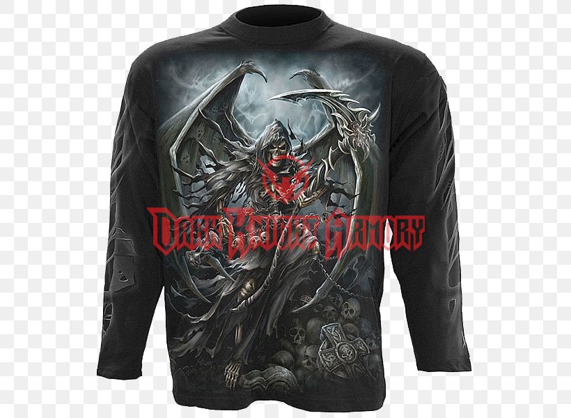 Long-sleeved T-shirt Death Clothing, PNG, 600x600px, Tshirt, Brand, Clothing, Clothing Sizes, Death Download Free