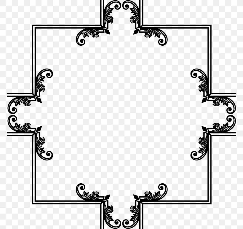Picture Frames Clip Art, PNG, 776x772px, Picture Frames, Area, Art Deco, Black And White, Decorative Arts Download Free