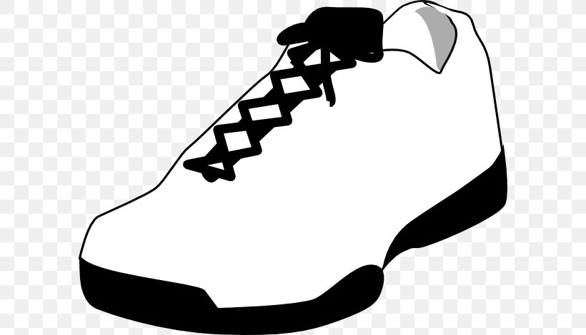 Sneakers Shoe Converse Clip Art, PNG, 600x470px, Sneakers, Area, Ballet Shoe, Black, Black And White Download Free