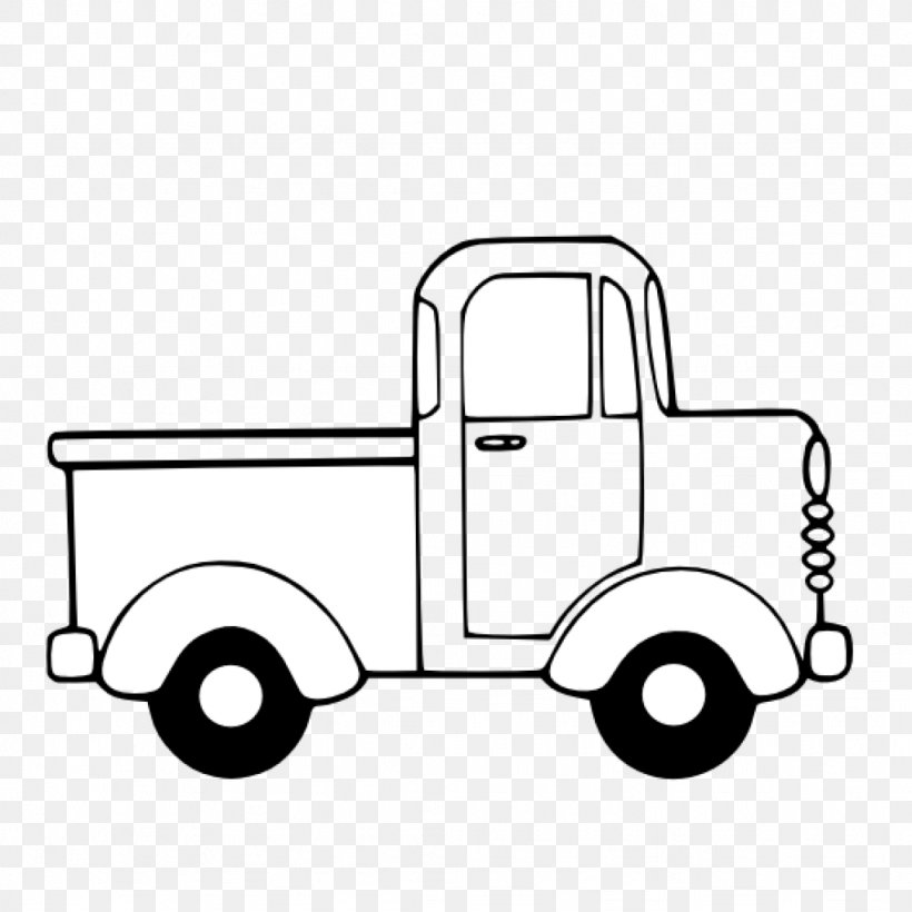 Pickup Truck Car Clip Art Chevrolet Silverado, PNG, 1024x1024px, Pickup Truck, Area, Artwork, Automotive Design, Black And White Download Free