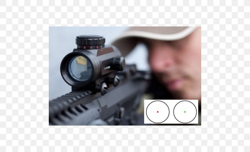 Red Dot Sight Telescopic Sight Weaver Rail Mount Reflector Sight Holographic Weapon Sight, PNG, 500x500px, Watercolor, Cartoon, Flower, Frame, Heart Download Free