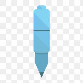 Creative Ballpoint Pen - Blue Pattern PNG