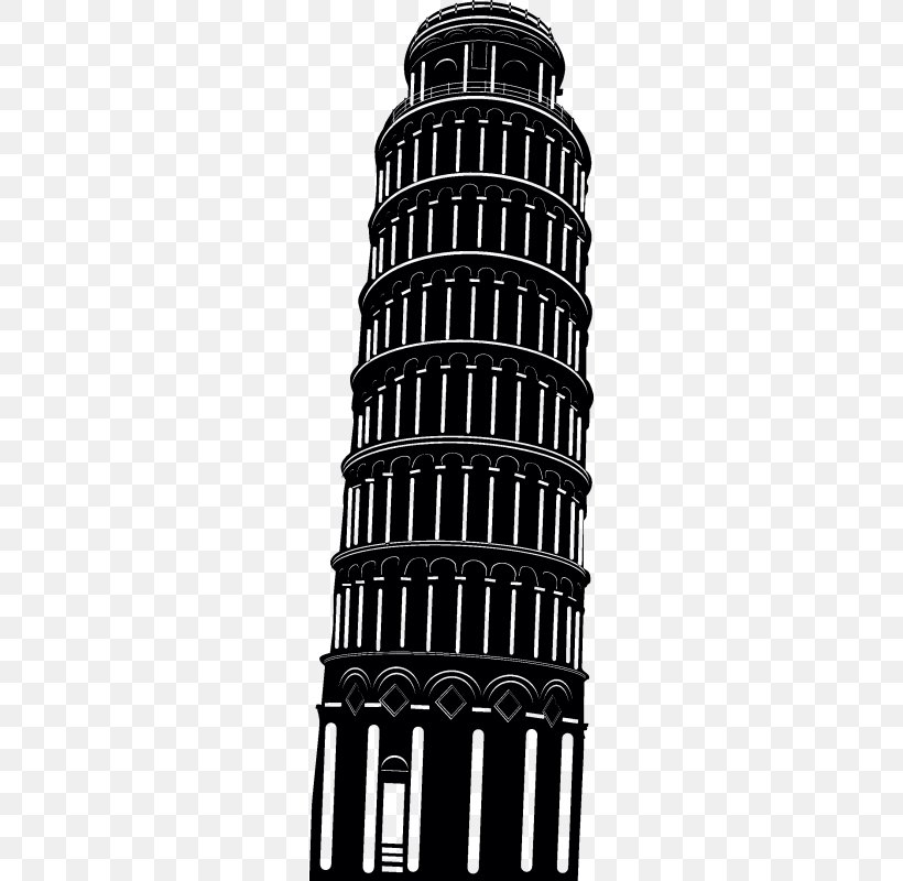 Leaning Tower Of Pisa Eiffel Tower Building Monument, PNG, 800x800px, Leaning Tower Of Pisa, Black And White, Building, Drawing, Eiffel Tower Download Free